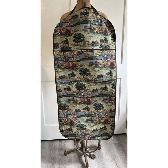 Vtg‎ Holdings Fine Accessories Tapestry Golf Hanging GarmentBag w/ Travel Bag